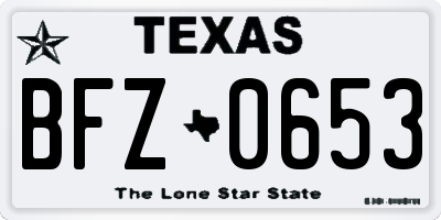 TX license plate BFZ0653