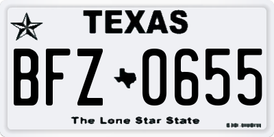 TX license plate BFZ0655