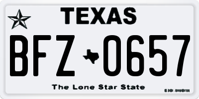 TX license plate BFZ0657