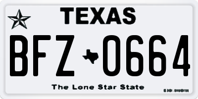 TX license plate BFZ0664