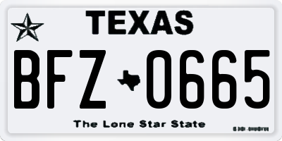 TX license plate BFZ0665