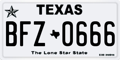 TX license plate BFZ0666