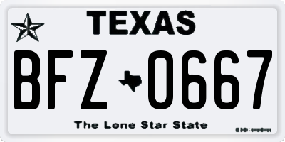 TX license plate BFZ0667