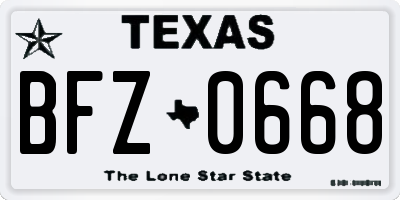 TX license plate BFZ0668