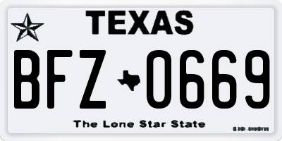 TX license plate BFZ0669