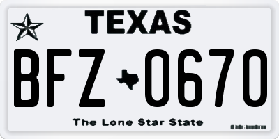 TX license plate BFZ0670