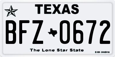 TX license plate BFZ0672