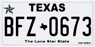 TX license plate BFZ0673
