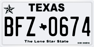TX license plate BFZ0674