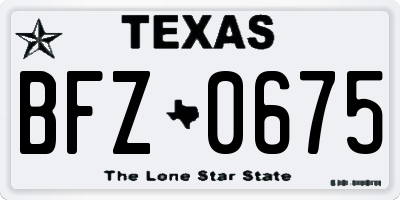 TX license plate BFZ0675