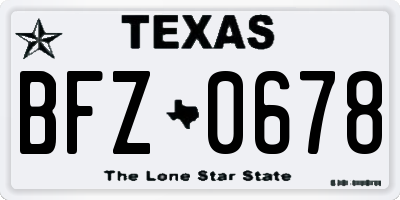 TX license plate BFZ0678