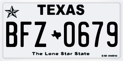 TX license plate BFZ0679