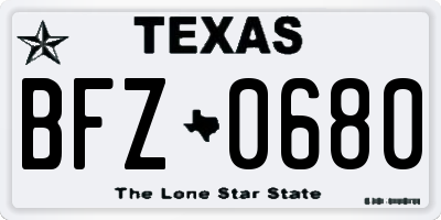 TX license plate BFZ0680