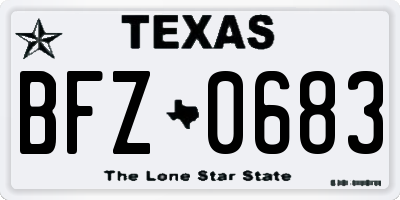 TX license plate BFZ0683