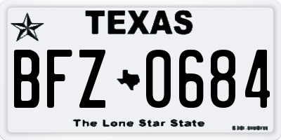 TX license plate BFZ0684