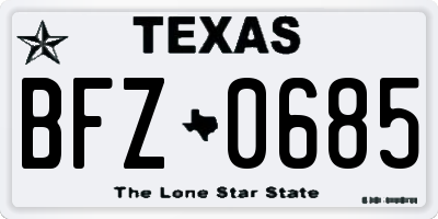 TX license plate BFZ0685