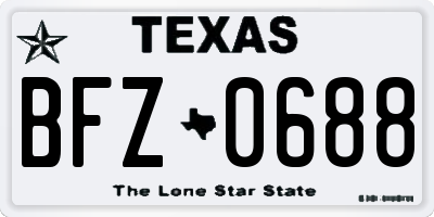 TX license plate BFZ0688