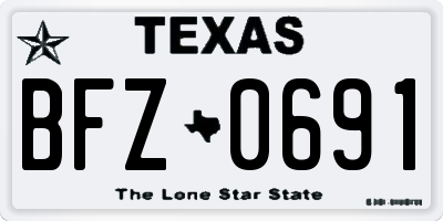 TX license plate BFZ0691