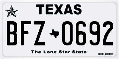 TX license plate BFZ0692
