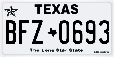 TX license plate BFZ0693
