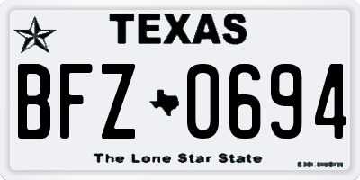 TX license plate BFZ0694