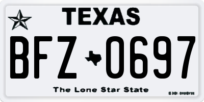 TX license plate BFZ0697