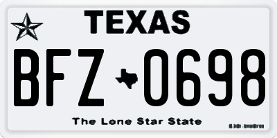 TX license plate BFZ0698
