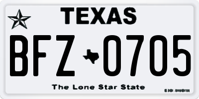 TX license plate BFZ0705