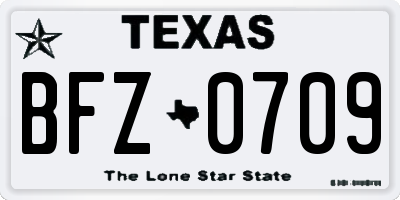 TX license plate BFZ0709