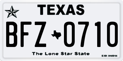 TX license plate BFZ0710