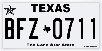 TX license plate BFZ0711