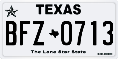 TX license plate BFZ0713