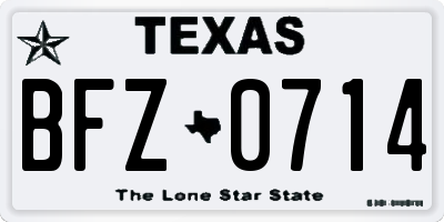 TX license plate BFZ0714