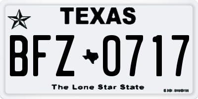 TX license plate BFZ0717