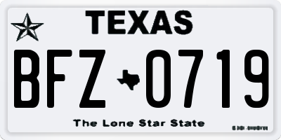TX license plate BFZ0719