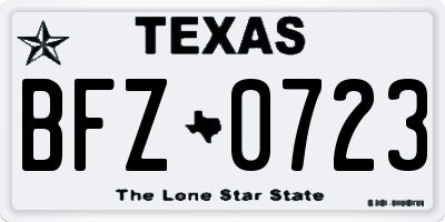 TX license plate BFZ0723