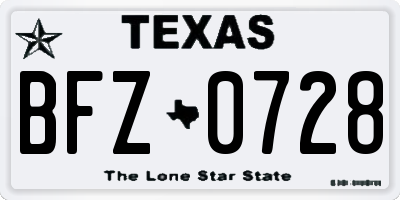 TX license plate BFZ0728