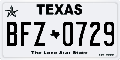 TX license plate BFZ0729