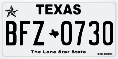 TX license plate BFZ0730