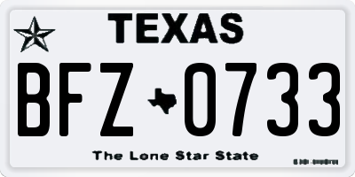 TX license plate BFZ0733