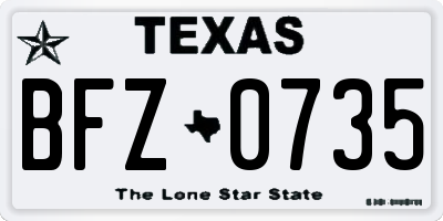 TX license plate BFZ0735