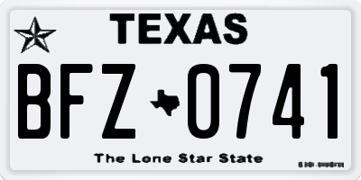 TX license plate BFZ0741