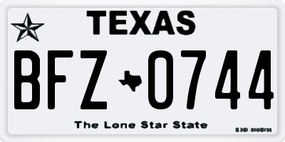 TX license plate BFZ0744