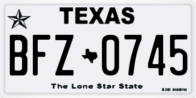 TX license plate BFZ0745