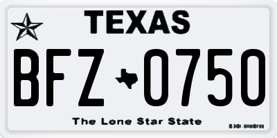 TX license plate BFZ0750