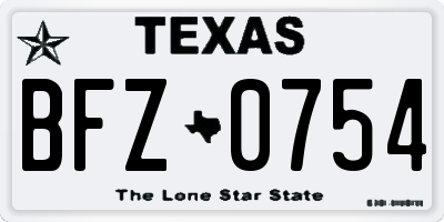 TX license plate BFZ0754