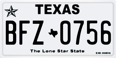 TX license plate BFZ0756