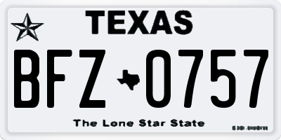 TX license plate BFZ0757