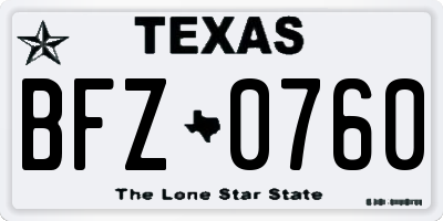 TX license plate BFZ0760
