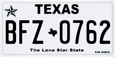 TX license plate BFZ0762